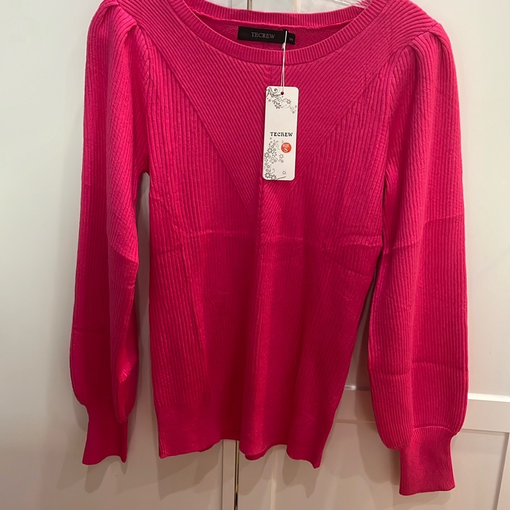 Hot pink sweater from Amazon. Never worn with tags